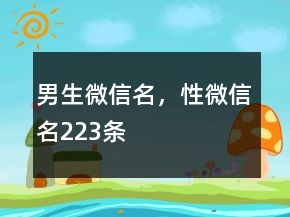 男生微信名，性微信名223條