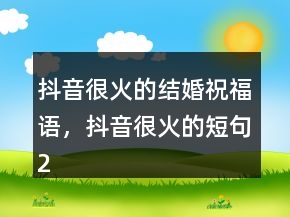 抖音很火的結(jié)婚祝福語，抖音很火的短句207條
