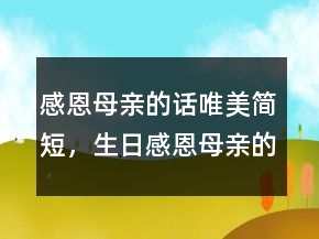 感恩母親的話(huà)唯美簡(jiǎn)短，生日感恩母親的話(huà)220條