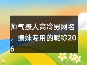 帥氣撩人高冷男網(wǎng)名，撩妹專用的昵稱206條