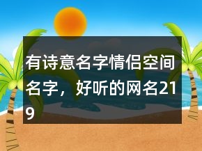 有詩意名字情侶空間名字，好聽的網(wǎng)名219條