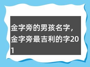 金字旁的男孩名字，金字旁最吉利的字201條