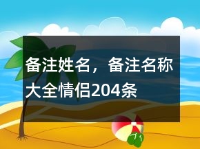 備注姓名，備注名稱大全情侶204條