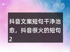 抖音文案短句干凈治愈，抖音很火的短句227條