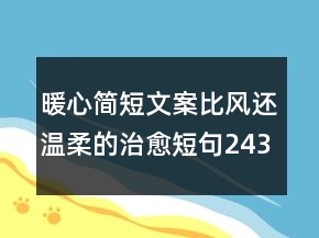暖心簡(jiǎn)短文案比風(fēng)還溫柔的治愈短句243條