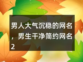 男人大氣沉穩(wěn)的網(wǎng)名，男生干凈簡(jiǎn)約網(wǎng)名224條