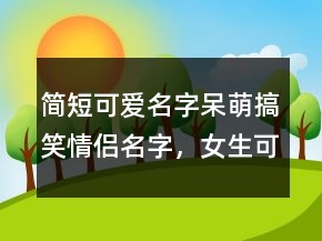 簡短可愛名字呆萌搞笑情侶名字，女生可愛俏皮呆萌網(wǎng)名205條