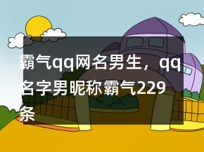 霸氣qq網(wǎng)名男生，qq名字男昵稱霸氣229條