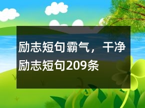 勵志短句霸氣，干凈勵志短句209條
