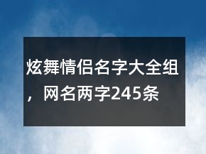 炫舞情侶名字大全組，網(wǎng)名兩字245條
