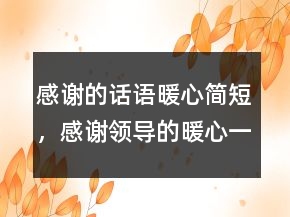 感謝的話語暖心簡短，感謝領(lǐng)導的暖心一句話232條