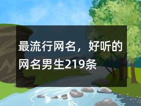 最流行網(wǎng)名，好聽的網(wǎng)名男生219條