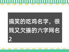 搞笑的吃雞名字，很賤又欠揍的六字網(wǎng)名228條
