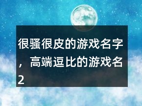 很騷很皮的游戲名字，高端逗比的游戲名205條
