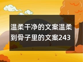 溫柔干凈的文案溫柔到骨子里的文案243條