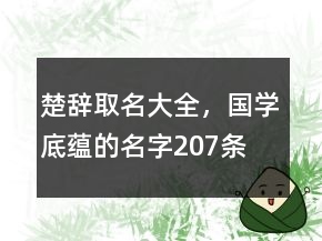 楚辭取名大全，國(guó)學(xué)底蘊(yùn)的名字207條