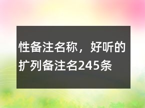 性備注名稱，好聽的擴列備注名245條