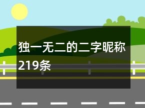 獨(dú)一無二的二字昵稱219條