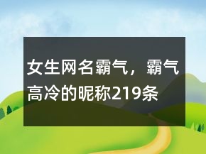 女生網(wǎng)名霸氣，霸氣高冷的昵稱219條