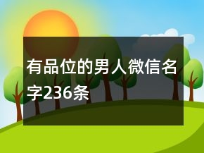 有品位的男人微信名字236條