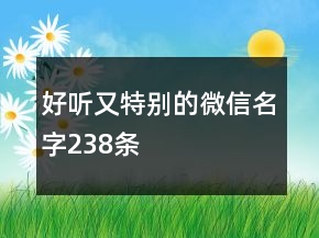 好聽(tīng)又特別的微信名字238條