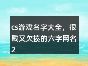 cs游戲名字大全，很賤又欠揍的六字網(wǎng)名217條