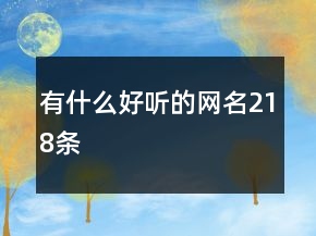 有什么好聽的網(wǎng)名218條