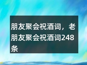 朋友聚會祝酒詞，老朋友聚會祝酒詞248條