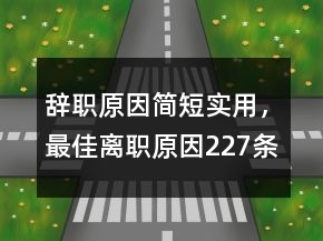 辭職原因簡(jiǎn)短實(shí)用，最佳離職原因227條