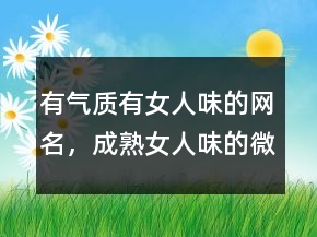 有氣質(zhì)有女人味的網(wǎng)名，成熟女人味的微信名248條