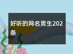 好聽的網(wǎng)名男生202條