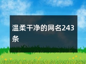 溫柔干凈的網(wǎng)名243條