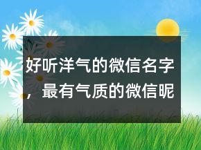 好聽洋氣的微信名字，最有氣質(zhì)的微信昵稱250條