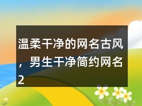 溫柔干凈的網(wǎng)名古風(fēng)，男生干凈簡(jiǎn)約網(wǎng)名220條