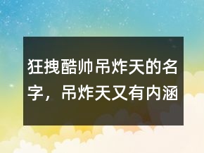 狂拽酷帥吊炸天的名字，吊炸天又有內涵的網(wǎng)名212條