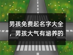 男孩免費(fèi)起名字大全，男孩大氣有涵養(yǎng)的名字219條
