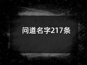 問道名字217條