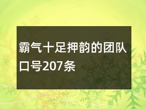 霸氣十足押韻的團(tuán)隊口號207條