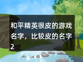 和平精英很皮的游戲名字，比較皮的名字228條