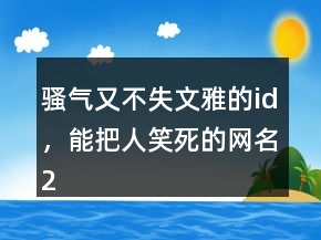 騷氣又不失文雅的id，能把人笑死的網(wǎng)名214條