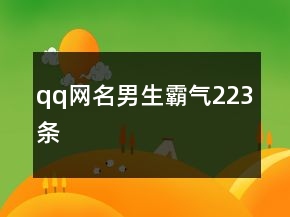 qq網(wǎng)名男生霸氣223條