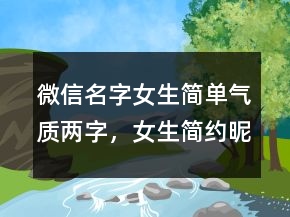 微信名字女生簡(jiǎn)單氣質(zhì)兩字，女生簡(jiǎn)約昵稱二字239條