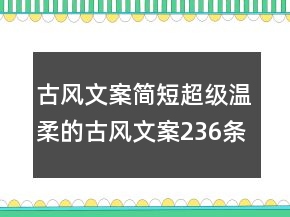 古風(fēng)文案簡短超級溫柔的古風(fēng)文案236條