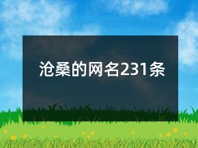 滄桑的網(wǎng)名231條