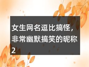 女生網(wǎng)名逗比搞怪，非常幽默搞笑的昵稱235條
