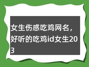 女生傷感吃雞網(wǎng)名，好聽的吃雞id女生203條