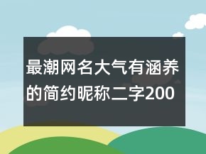最潮網(wǎng)名大氣有涵養(yǎng)的簡約昵稱二字200條