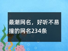 最潮網名，好聽不易撞的網名234條