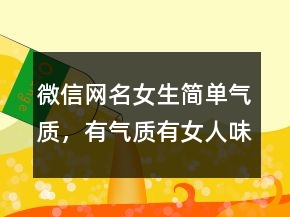 微信網(wǎng)名女生簡(jiǎn)單氣質(zhì)，有氣質(zhì)有女人味的網(wǎng)名228條