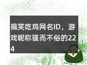 搞笑吃雞網(wǎng)名ID，游戲昵稱騷而不俗的224條